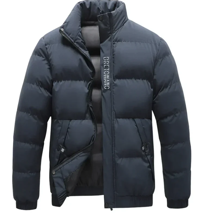 Box-Quilted Windproof Puffer – thermal men’s outerwear for cold weather