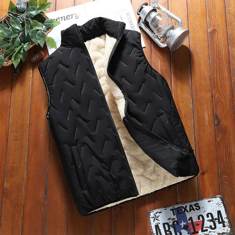 Slim Insulated Men’s Vest – sherpa-lined warmth with a sleek winter fit