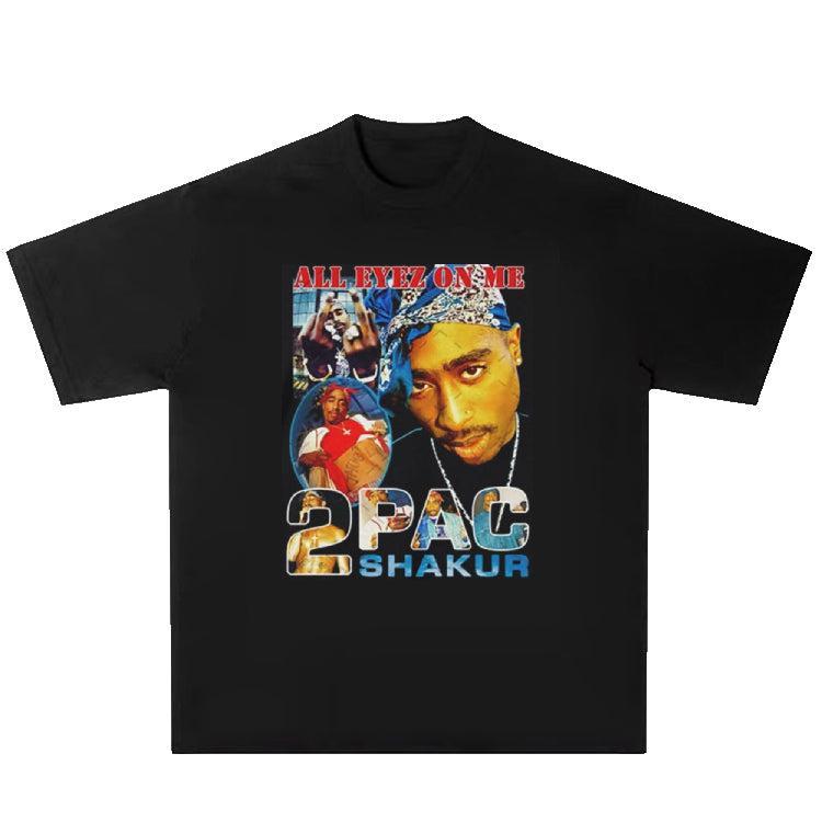 Tupac Shakur Graphic T Shirt for Men, Comfortable Cotton Blend Casual Tee, Hip-Hop Streetwear, Relaxed Fit-1