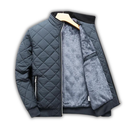 Quilted Fleece Bomber Jacket – insulated for warmth, classic men’s fit