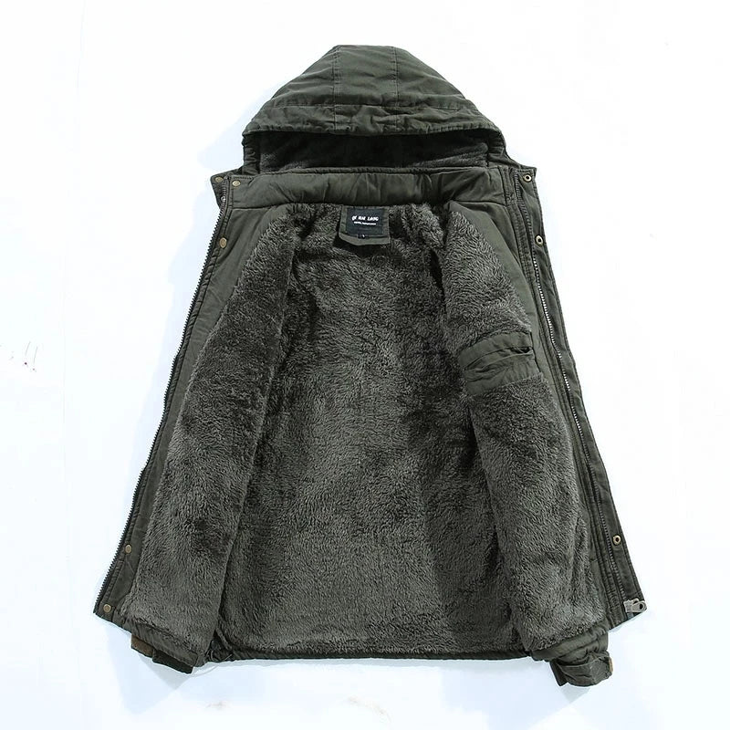 Plush-Lined Hooded Fleece Jacket – insulating winter layer for cold conditions