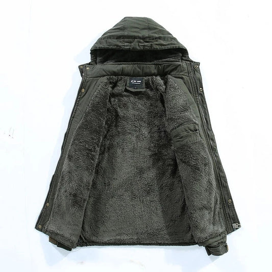 Plush-Lined Hooded Fleece Jacket – insulating winter layer for cold conditions
