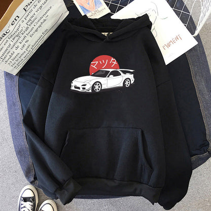 Unisex Oversized Car Graphic Hoodie – casual cotton comfort with stylish print