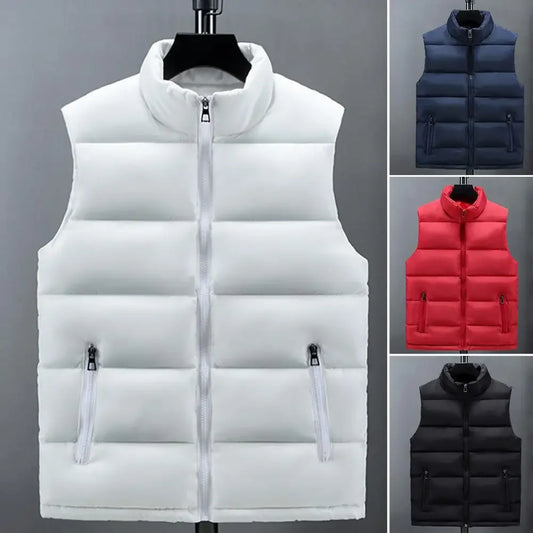 Slim Quilted Puffer Vest – stand collar, lightweight comfort for chilly weather
