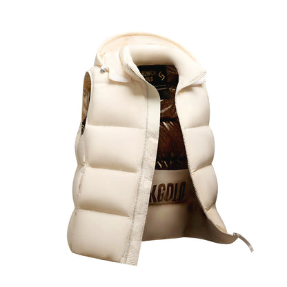 Boxy Quilted Down Vest – cotton blend, autumn layering essential for men