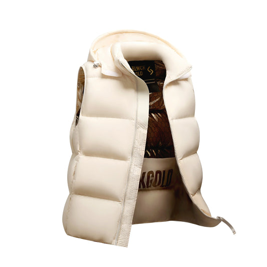 Boxy Quilted Down Vest – cotton blend, autumn layering essential for men