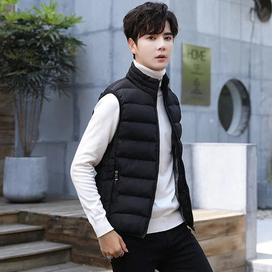 Cotton-Blend Quilted Puffer Vest – insulating winter style with durable design