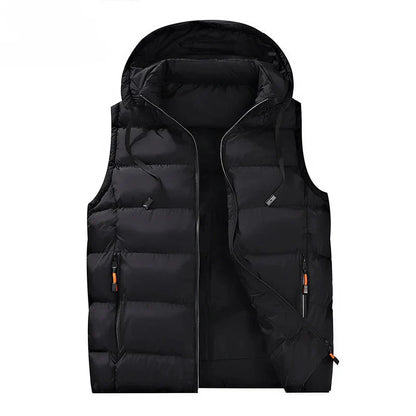 Hooded Quilted Winter Vest – polyester shell, ideal for layering in cold months