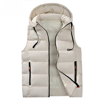 Hooded Quilted Winter Vest – polyester shell, ideal for layering in cold months
