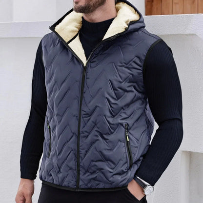 Insulated Men’s Travel Vest – shearling-lined quilted design, lightweight and cozy