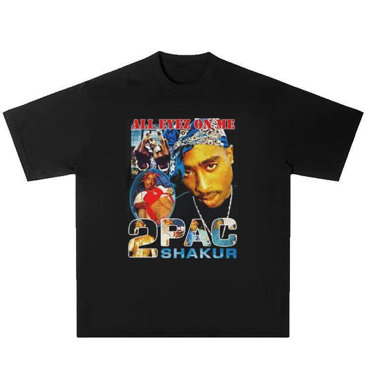 Tupac Shakur Graphic T Shirt for Men, Comfortable Cotton Blend Casual Tee, Hip-Hop Streetwear, Relaxed Fit-1